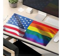 Tapis de souris avec dictons drôles American Pride: USA et LGBTQ+ Drapeaux Unite Tapis de souris drôle Tapis de souris pour bureau de travail Grand tapis de souris