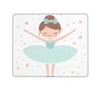 Tapis de souris avec motif ballerine et danseuse étoilée avec bords cousus et base en caoutchouc antidérapant pour ordinateur portable 30 x 25 cm