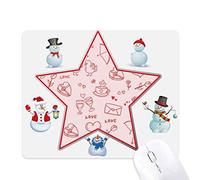 Tapis de souris avec motif cœurs roses rouges pour la Saint-Valentin, Noël, bonhomme de neige