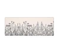 Tapis de souris avec motif floral et herbes botaniques 30,5 x 80 cm