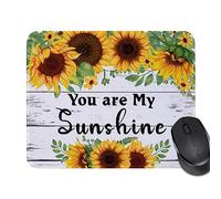 Tapis de souris avec motif tournesol « Always Remember You're Braver Than You Believe » - Cadeau d'amitié pour amis, meilleure amie, anniversaire (You're My sunhine)