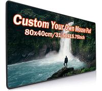 Tapis de souris avec photo personnalisée, grand tapis de souris de jeu professionnel avec bords cousus, cadeau créatif, tapis de bureau personnalisé 80x40cm
