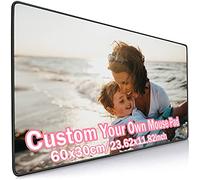Tapis de souris avec photo personnalisée, grand tapis de souris de jeu professionnel avec bords cousus, cadeau créatif, tapis de bureau personnalisé 60x30cm