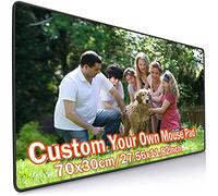 Tapis de souris avec photo personnalisée, grand tapis de souris de jeu professionnel avec bords cousus, cadeau créatif, tapis de bureau personnalisé 70x30cm