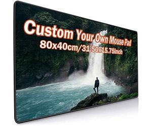 Tapis de souris avec photo personnalisée, grand tapis de souris de jeu professionnel avec bords cousus, cadeau créatif, tapis de bureau personnalisé 80x40cm
