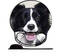 Tapis de Souris avec Repose Poignet Border Collie Ergonomique Repose Poignet Gel avec Gel Antidérapant à Base de PU Tapis Souris Ergonomique Support Souris pour Bureau