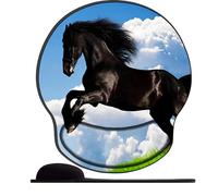 Tapis de Souris avec Repose Poignet Cheval Animal Licorne Elfe(4) Ergonomique Repose Poignet Gel avec Gel Antidérapant à Base de PU Tapis Souris Ergonomique Support Souris pour Bureau