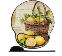 Tapis De Souris avec Repose Poignet en Gel Citrons dans Un Panier Ergonomique Confort avec Repose-Poignet Gaming Mouse Pad pour Ordinateur et Ordinateur Portable