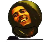 Tapis de Souris avec Repose Poignet Le Parrain de la Musique Souriant Bob Marley Ergonomique Repose Poignet Gel avec Gel Antidérapant à Base de PU Tapis Souris Ergonomique Support Souris pour Bureau