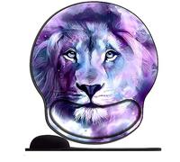 Tapis de Souris avec Repose Poignet Lion Starry Sky Animal Ergonomique Repose Poignet Gel avec Gel Antidérapant à Base de PU Tapis Souris Ergonomique Support Souris pour Bureau