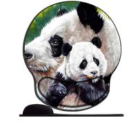 Tapis de Souris avec Repose Poignet Panda Animal trésor National Chinois Ergonomique Repose Poignet Gel avec Gel Antidérapant à Base de PU Tapis Souris Ergonomique Support Souris pour Bureau