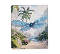 Tapis de souris avec repose-poignet - Rendu 3D des paysages tropicaux - Tapis de souris unique pour jeux et bureau pour plus de confort et de style