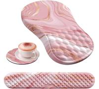 Tapis de souris avec repose-poignet, tapis de souris ergonomique pour soulager les douleurs du syndrome du canal carpien, mousse à mémoire de forme avec base en caoutchouc antidérapant, tapis de