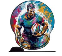 Tapis de souris avec support de poignet confortable en gel de silicone pour joueur de rugby (4) Tapis de souris de jeu avec coussin de poignet antidérapant ergonomique pour travailler sur ordinateur