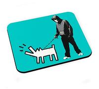 Tapis de Souris Banksy Chien Keith Harring Graff Street Art Bleu