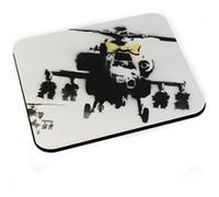 Tapis de souris Banksy pretty copter helicoptere combat street art graffiti G