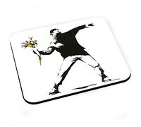 Tapis de Souris Banksy Rage The Flower Thrower Fleurs Street Art Graffiti