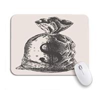 Tapis De Souris Banque Verte Argent Vintage Gravé Croquis Argent Comptant Dollar Enregistrer Tapis De Souris Carré Résistant À Usure Tapis De Souris Antidérapant, Pour Ordinateur, 25 x 30cm