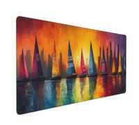 Tapis de Souris Bateau Tapis de Souris XXL 900x300x3mm Lac Mousepad, Mouse Pad avec Bords Surpiqués Base et Caoutchouc Antidérapante pour Bureau/Maison Decoration Bureau Desk, Cadeau Femme 0E-220