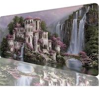 Tapis de Souris Beau Tapis de Souris Gaming XXL 1000x500x3mm, Château Mouse Pad Imperméable et Antidérapant Les Bords à Double Couture Assurent Durabilité, Tandis Microfibre Cadeaux Homme N1-1140