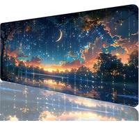 Tapis de Souris Beau Tapis de Souris Gaming xxl 900x400x3mm, Paysage Mouse Pad Imperméable et Antidérapant les Bords à Double Couture Assurent Durabilité, Tandis Tissu Microfibre Cadeaux Homme N1-1120
