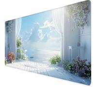 Tapis de Souris Beige Tapis de Souris XXL Paysage Mouse Pad Gaming Haute Précision et Vitesse avec Bords Cousus et Base en Caoutchouc Antidérapante, pour PC, Bureau, Études, Gaming 900 x 400mm g640u
