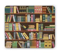Tapis De Souris Bibliothèque Bibliophile Accessoire De Chambre Encyclopédie Manuels Étude Lecture Recherche Thème Tapis De Souris Carré Résistant À Usure Tapis Souris, pour Jeux, Maison, 25x30cm