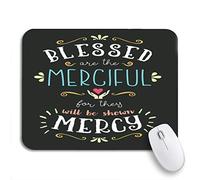 Tapis De Souris Bienheureux sont Les Miséricordieux Béatitudes Typographiques De L'Évangile Bureau Tapis Souris Lavable Tapis De Souris D'Ordinateur, pour Jeux, 25 x 30cm