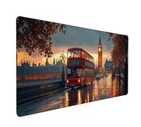 Tapis de Souris Big Ben, Vue De La Rue Sous Main Bureau 700x400x3mm, Tapis de Souris XXL Gaming avec Rubber Base, Accessoire Bureau, Mouse Pad avec Coutures sur Les Bords, Clavier Pad, pour PC, H-8015