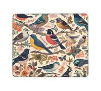 Tapis de souris Birds in My Garden avec coutures anti-effilochage, tapis de souris de jeu imperméable pour homme et femme, base en caoutchouc antidérapant, pour ordinateur portable, bureau