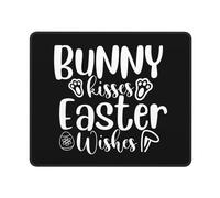 Tapis De Souris Bisous De Lapin, Vœux De Pâques Tapis De Souris De Jeu Moderne Accessoire Bureau Portable Mousepad De Bureau pour Ordinateur Clavier Souris 25X30Cm