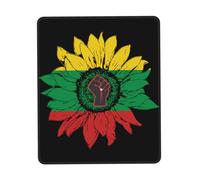 Tapis De Souris Black History Month Sunflower Fist Mousepad Doux Tapis De Bureau Parfait sous-Main pour Table Voyage Travail 25X30CM