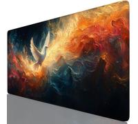 Tapis de Souris Blanc 1200x600x3mm sous Main Bureau avec Base Anti-Dérapage, Pigeon Tapis de Souris Gamer Imperméable, Accessoire Bureau Antidérapant Surface Mouse Pad pour Maison, Ordinateur Y8-799
