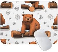 Tapis de Souris Blanc 30 x 25 cm, Tapis Souris Gaming Ours, Mouse Pad avec Base Anti-Dérapante en Caoutchouc, Améliore la Précision et la Vitesse, Petit Portable Mouse Pad pour Gamer, Bureau M3-876