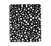 Tapis de souris blanc et noir à gros pois, tapis de souris pour ordinateur portable, 25,4 x 30,5 cm, bureau 20,9 x 24,1 cm
