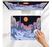 Tapis de Souris Blanc Lune, Tapis de Souris 200 x 150 mm, Compact et Résistant, Bords Anti Effilochement, Base en Caoutchouc Antidérapante, Mouse Pad Gaming, pour Ordinateur, Bureau Maison j0j-57