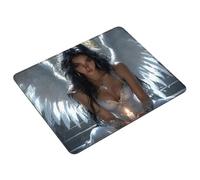Tapis de Souris Blanc Tapis Souris Gaming Ange Mouse Pad avec Bords Cousus et Base en Caoutchouc Antidérapant, Petit Portable Mousepad pour Gamer, PC, Ordinateur Portable, Bureau 36 x 30 cm S0-229