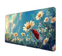 Tapis de Souris Blanc Tapis Souris XXL 120 x 60 cm, Imperméable Mousepad ChrysanthèMe Motif Bords Cousus Conception Accessoire Bureau Base en Caoutchouc Antidérapant Surface pour Gamer -hjw2506S5