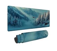 Tapis de Souris Blanc Tapis Souris XXL 150x80cm, sous Main Bureau Hiver Mouse Pad avec Bords Cousus, Imperméable Base en Caoutchouc Antidérapant Surface pour Bureau, Études, Gaming -zjn2509L14U5SD6