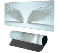 Tapis de Souris Blanc Tapis Souris XXL 1600x800x3mm, Gamer Mouse Pad Aile avec Coutures sur Les Bords, Antidérapant Étanche Grand sous Main Bureau Gamer pour PC Gaming Accessoire, Cadeau C-1139