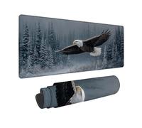 Tapis de Souris Blanc Tapis Souris XXL 60 x 30 cm, sous Main Bureau Aigle Mouse Pad avec Bords Cousus, Imperméable Base en Caoutchouc Antidérapant Surface pour Bureau, Études, Gaming -zjn2509Q9