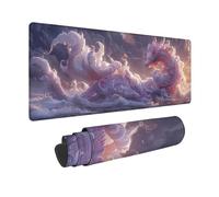 Tapis de Souris Blanc Tapis Souris XXL 600 x 300 mm, sous Main Bureau Dragon Mouse Pad avec Bords Cousus, Imperméable Base en Caoutchouc Antidérapant Surface pour Bureau, Études, Gaming -zjn25090C