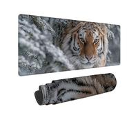 Tapis de Souris Blanc Tapis Souris XXL 80x30cm, sous Main Bureau Tigre Mouse Pad avec Bords Cousus, Imperméable Base en Caoutchouc Antidérapant Surface pour Bureau, Études, Gaming -zjn25092WMP5V69