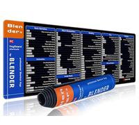 Tapis de Souris Blender XL,Blender Mouse Pad,Tapis Clavier pour Le Bureau- Grand Tapis de Jeu XL avec Feuille de triche,Tapis de Souris de Jeu et Confortable, Bord Cousu, 80x30cm