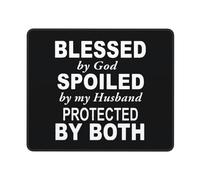 Tapis De Souris Blessed by God Spoiled by My Husband Accessoires De Jeu Durable Mousepad Glissement Facile sous-Main pour Gaming Jeu Ordinateur S