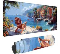 Tapis de Souris Bleu 1200 x 600 x 3 mm Grand Tapis de Souris XXL Gaming, Océan Mouse Pad à Bords Cousus, Base en Caoutchouc Antidérapante sous Main Bureau pour Gamer, Ordinateur Decoration Maison 6-5