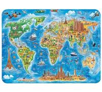 Tapis de Souris Bleu 20 x 15 cm, Carte du Monde Tapis de Souris Gaming Base Antidérapant Caoutchouc avec Coutures sur Les Bords Mousepad Précision Vitesse pour Ordinateur Maison Deco Bureau, Model926