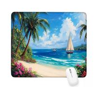 Tapis de Souris Bleu,240x200x3mm Tapis de Souris Gamer Bateau Mousepad,ase en Caoutchouc Imperméable et Antidérapante,Carré Cabine Mouse Pad avec Bords Surpiqués,pour Bureau Décoration Cadeaux J-308