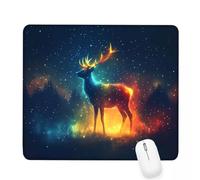 Tapis de Souris bleu, 240x200x3mm Tapis de Souris Gamer cerf Mousepad, ase en Caoutchouc Imperméable et Antidérapante, Carré Cabine Mouse Pad avec Bords Surpiqués, pour Bureau Décoration Cadeaux J-966