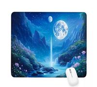 Tapis de Souris Bleu,360x300x3mm Tapis de Souris Gamer Canyon Mousepad,ase en Caoutchouc Imperméable et Antidérapante,Carré Cabine Mouse Pad avec Bords Surpiqués,pour Bureau Décoration Cadeaux J-134